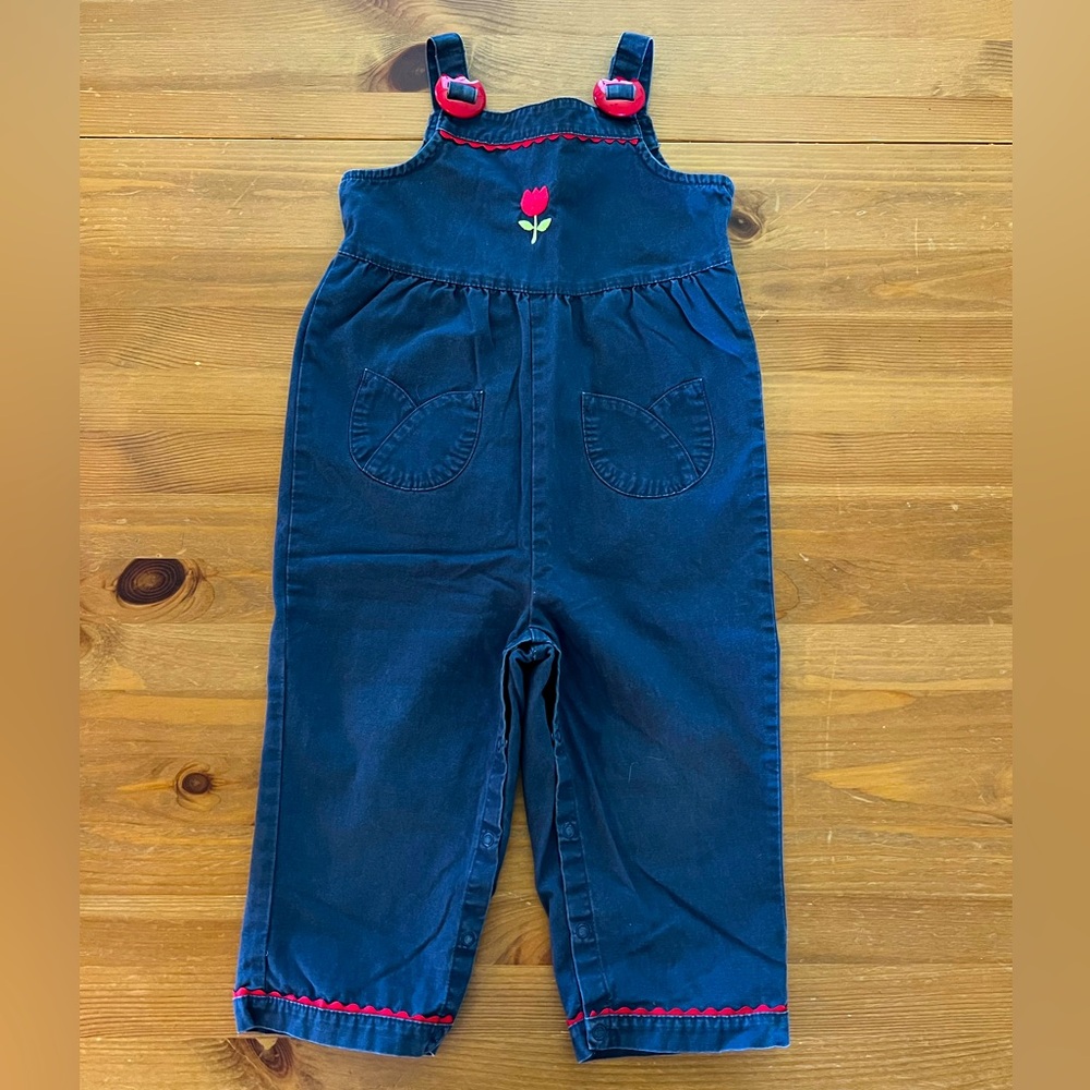 Gymboree Blue Red Tulip Cotton Romper Jumpsuit Outfit Size 18-24mo Toddler